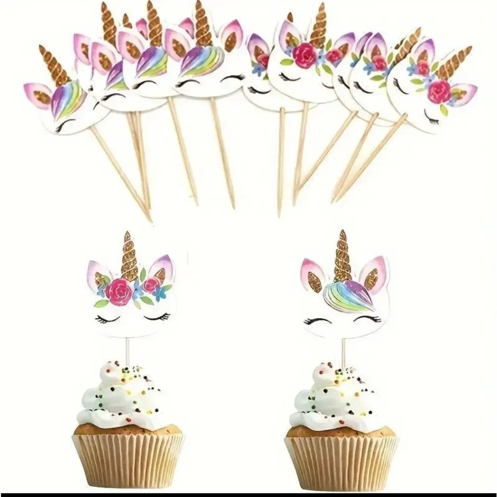 Unicorn Birthday Party Goodie Bags & Cupcake Toppers